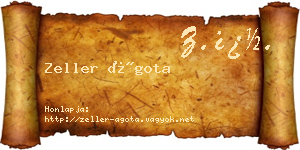 Zeller Ágota névjegykártya